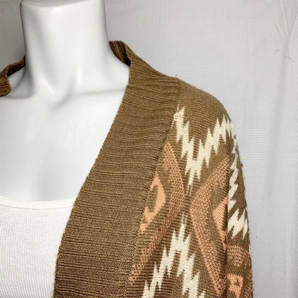 TOBI Graphic southwestern diamond print intarsia cardigan - Picture 6 of 7
